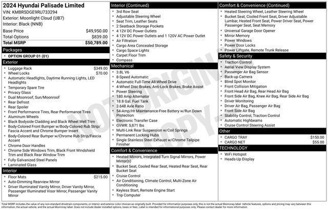 used 2024 Hyundai Palisade car, priced at $40,750