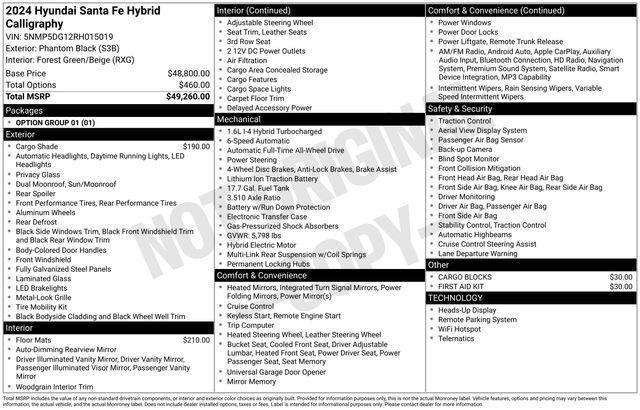 used 2024 Hyundai SANTA FE HEV car, priced at $38,455