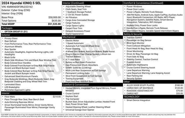 used 2024 Hyundai IONIQ 5 car, priced at $30,595