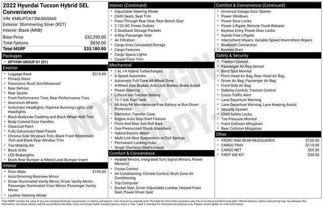 used 2022 Hyundai TUCSON Hybrid car, priced at $22,385