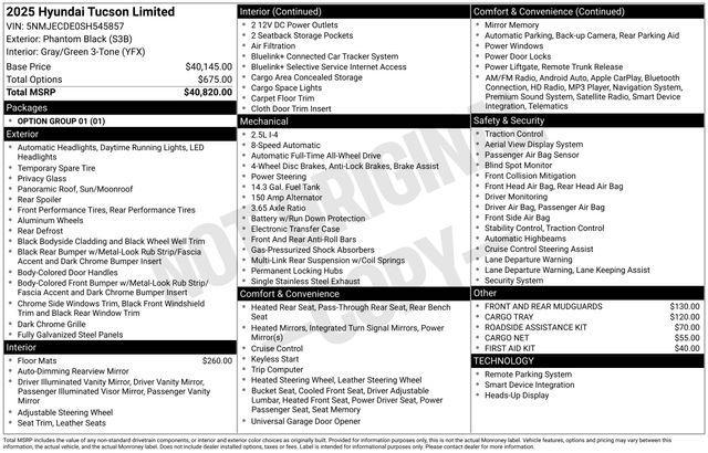 used 2025 Hyundai Tucson car, priced at $36,195