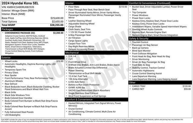 used 2024 Hyundai Kona car, priced at $23,995