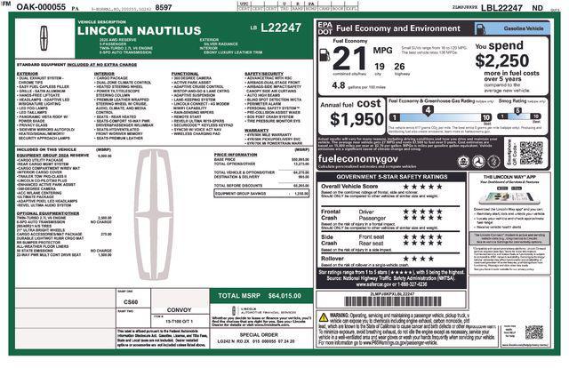 used 2020 Lincoln Nautilus car, priced at $27,085