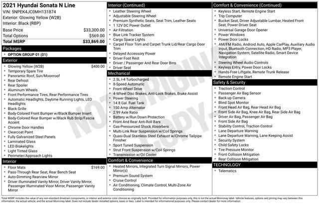 used 2021 Hyundai Sonata car, priced at $23,369