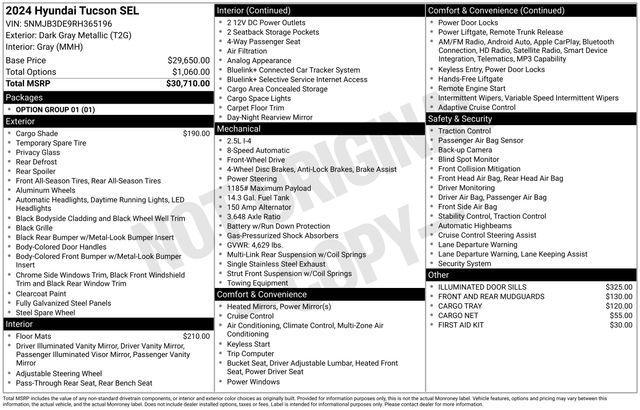 used 2024 Hyundai Tucson car, priced at $23,795