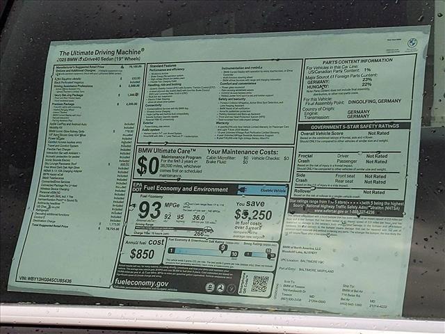 used 2025 BMW i5 car, priced at $78,725