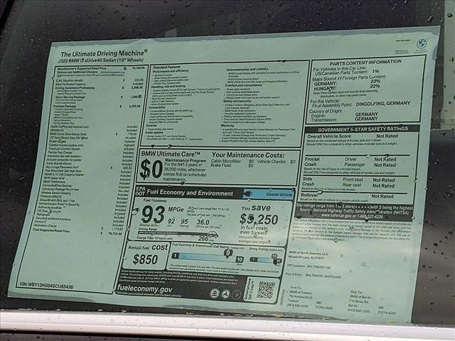 new 2025 BMW i5 car, priced at $78,725