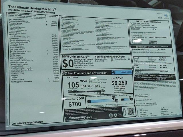 used 2024 BMW i5 car, priced at $72,395