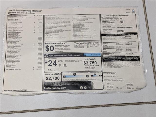 new 2024 BMW 840 car, priced at $98,445