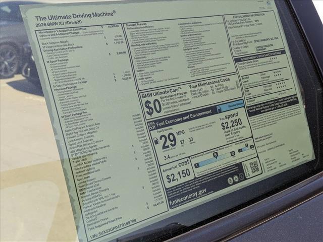 new 2026 BMW X3 car, priced at $65,475