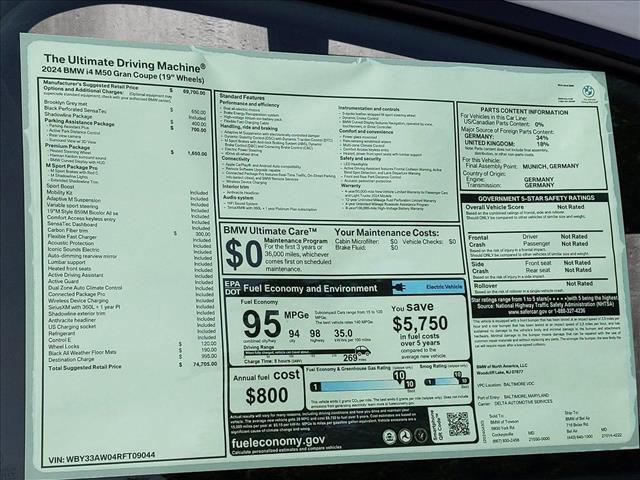 new 2024 BMW i4 Gran Coupe car, priced at $74,705