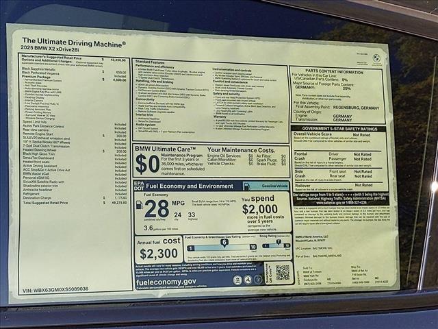 new 2025 BMW X2 car, priced at $49,275