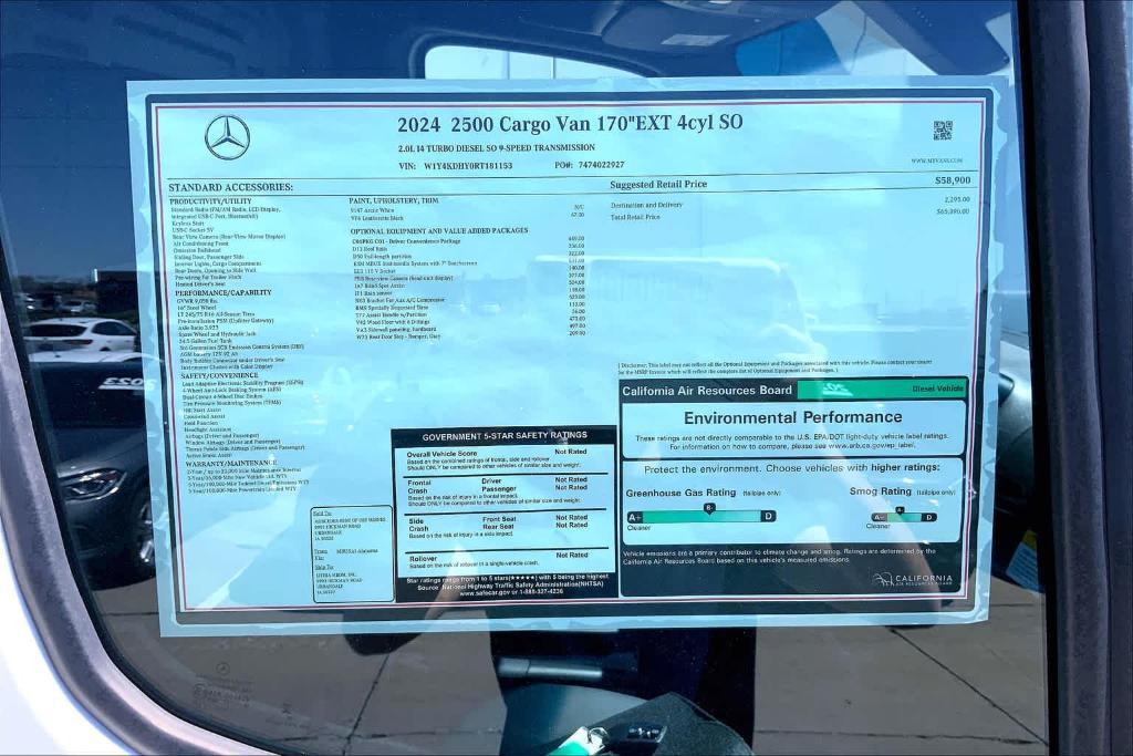 new 2024 Mercedes-Benz Sprinter 2500 car, priced at $65,890