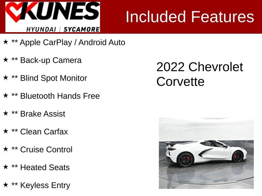 used 2022 Chevrolet Corvette car, priced at $66,990