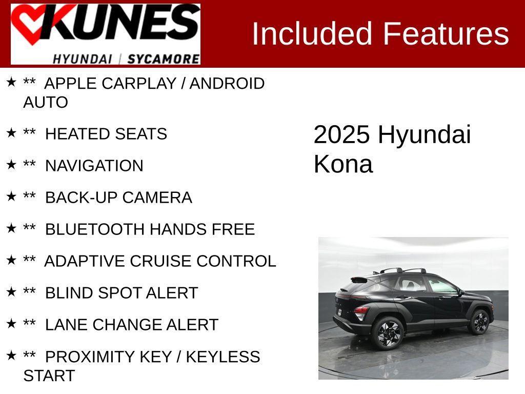 new 2025 Hyundai Kona car, priced at $30,202
