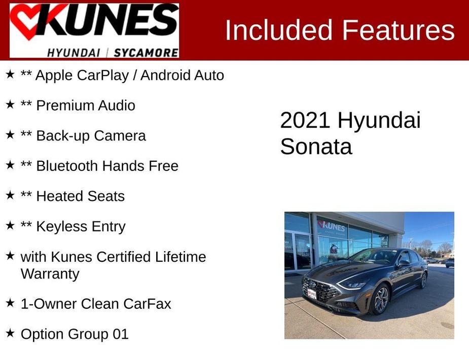 used 2021 Hyundai Sonata car, priced at $19,177