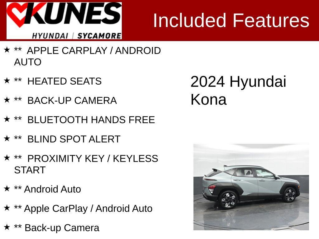 used 2024 Hyundai Kona car, priced at $23,291