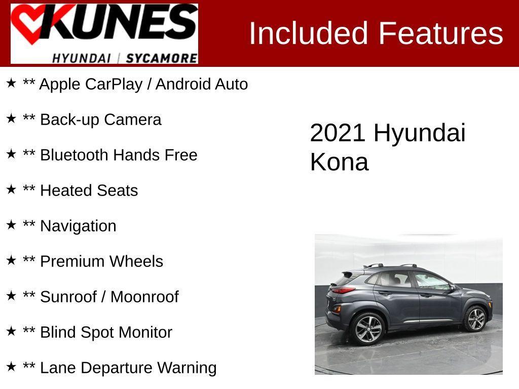 used 2021 Hyundai Kona car, priced at $20,570