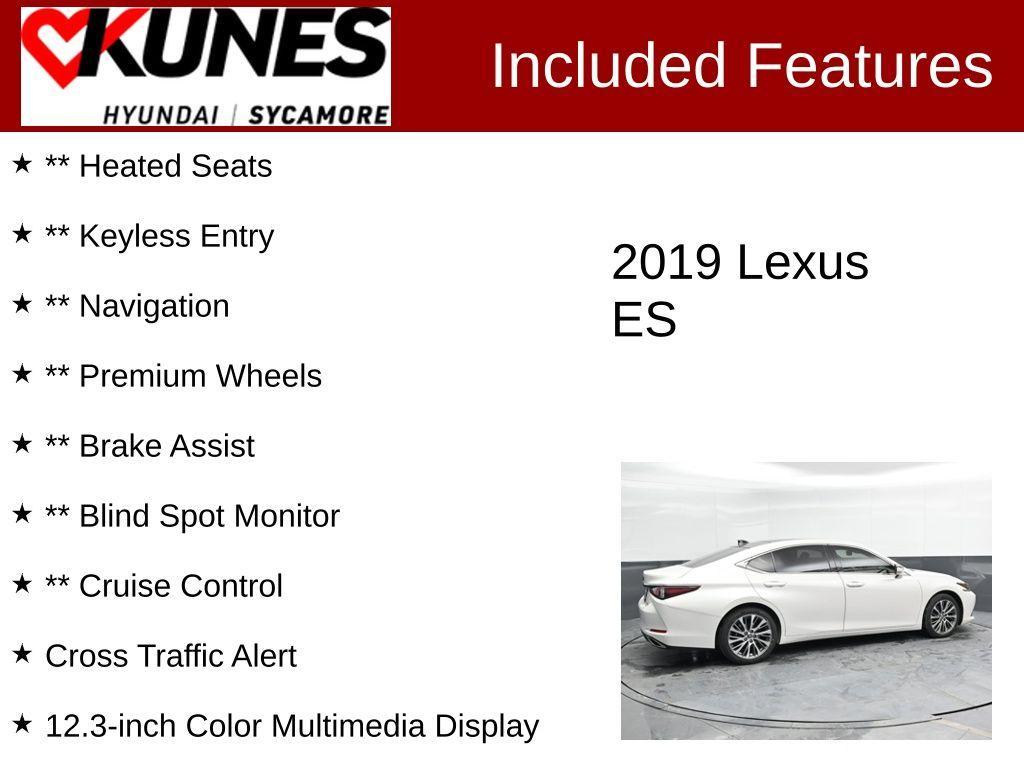 used 2019 Lexus ES 350 car, priced at $28,250