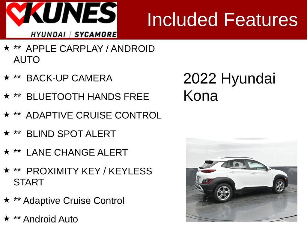 used 2022 Hyundai Kona car, priced at $16,848