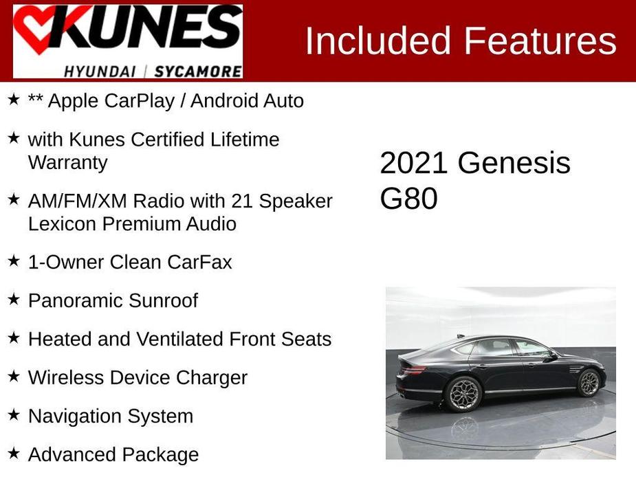 used 2021 Genesis G80 car, priced at $28,677