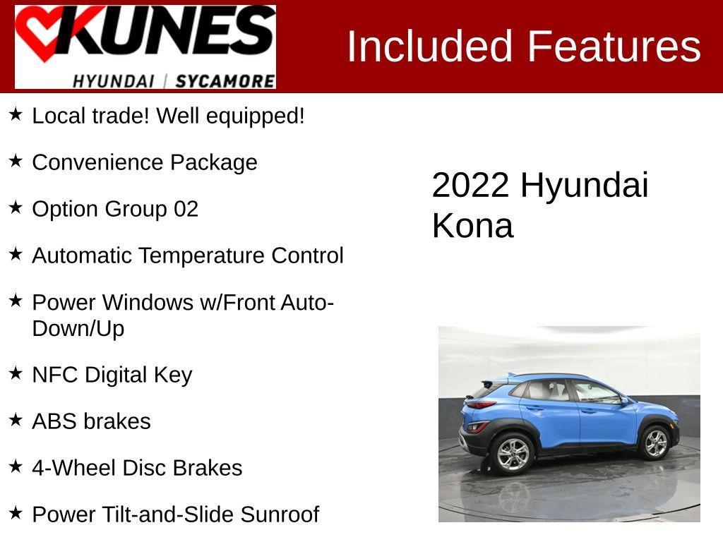 used 2022 Hyundai Kona car, priced at $18,220