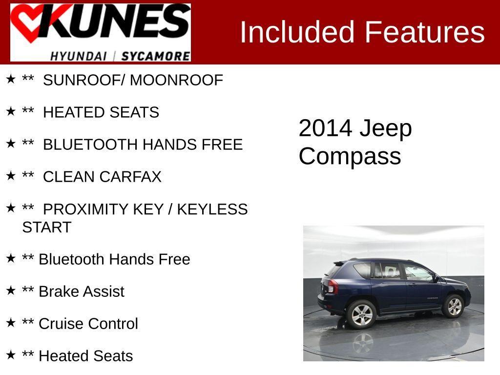 used 2014 Jeep Compass car, priced at $3,493