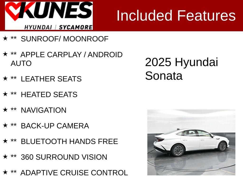 new 2025 Hyundai Sonata Hybrid car, priced at $38,125