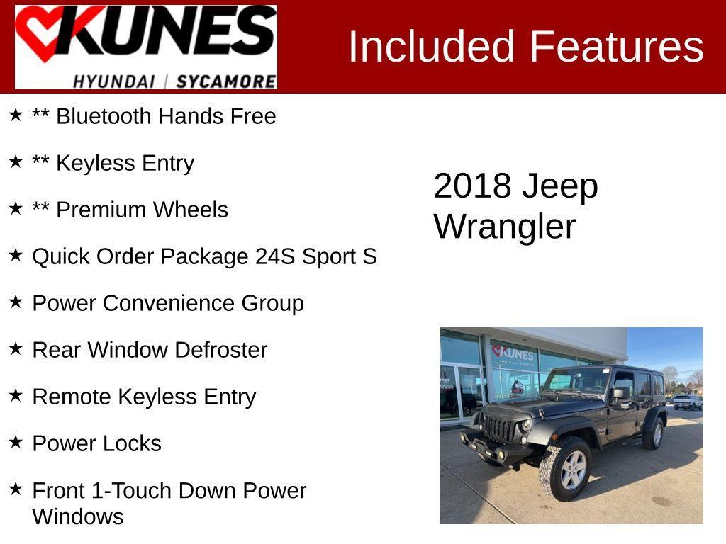 used 2018 Jeep Wrangler JK Unlimited car, priced at $15,777