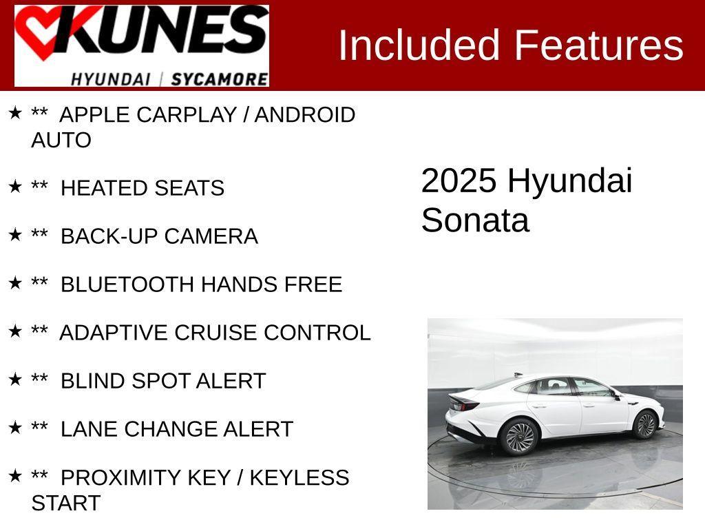 new 2025 Hyundai Sonata Hybrid car, priced at $31,739