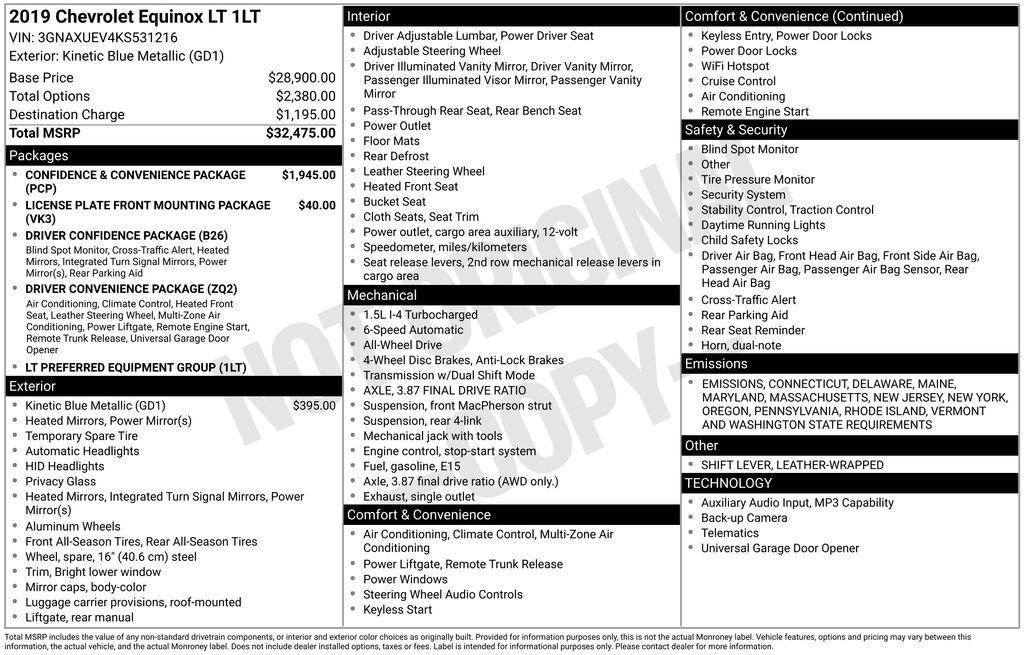 used 2019 Chevrolet Equinox car, priced at $14,795