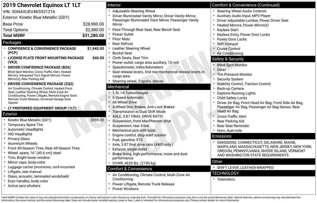 used 2019 Chevrolet Equinox car, priced at $15,900
