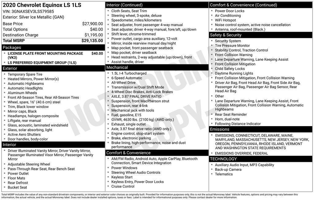 used 2020 Chevrolet Equinox car, priced at $14,495