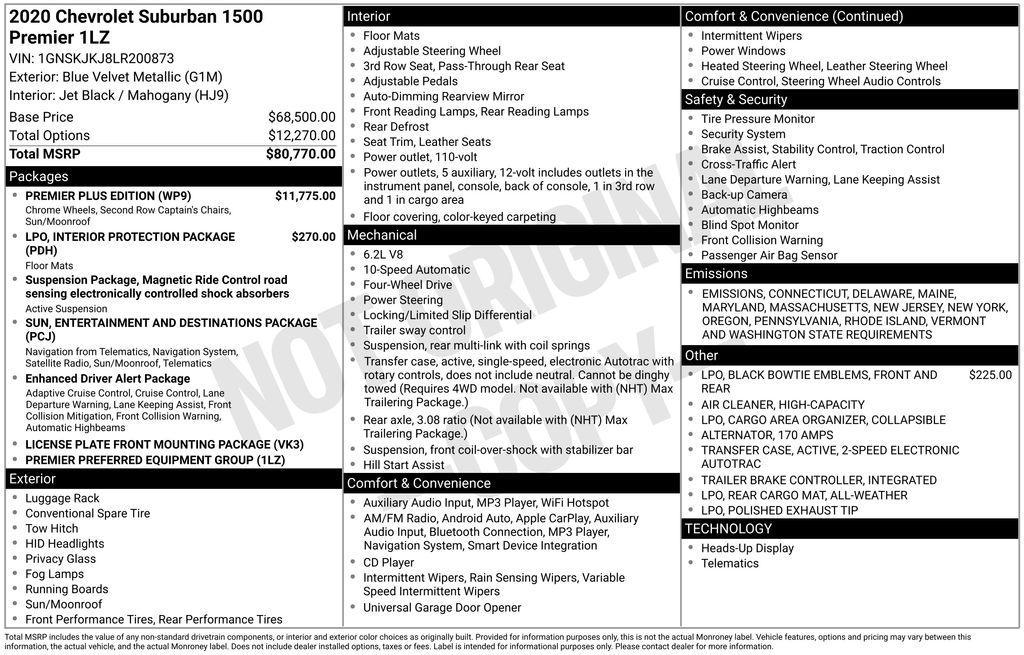 used 2020 Chevrolet Suburban car
