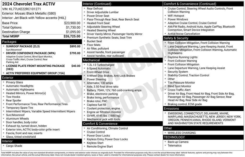 used 2024 Chevrolet Trax car, priced at $22,495