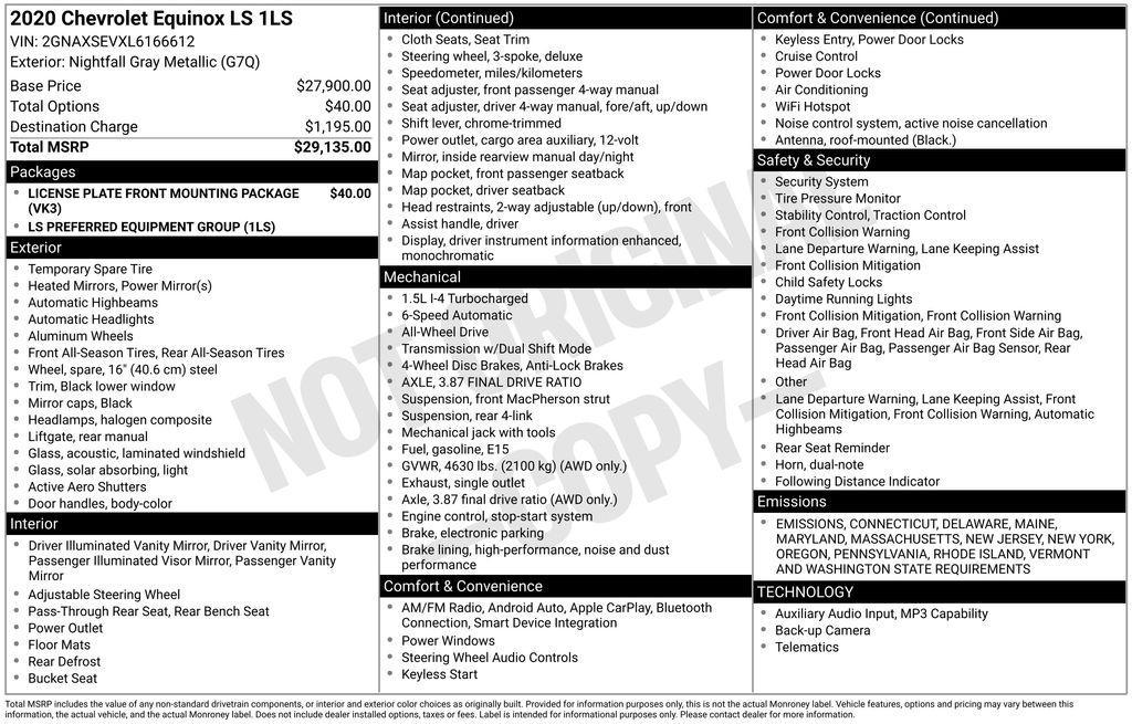 used 2020 Chevrolet Equinox car, priced at $13,998
