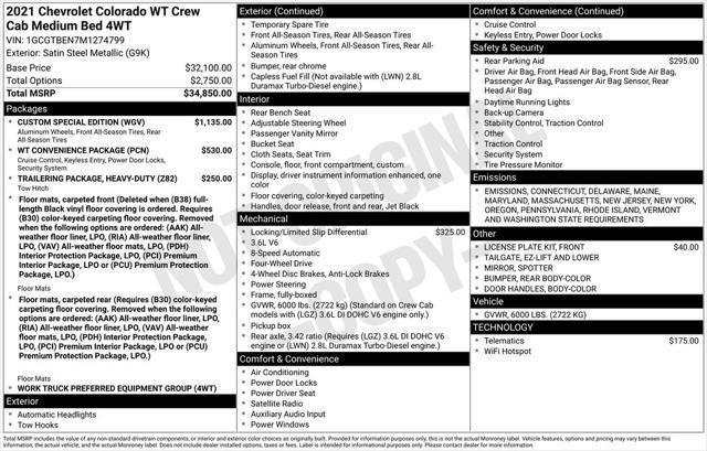 used 2021 Chevrolet Colorado car, priced at $27,498