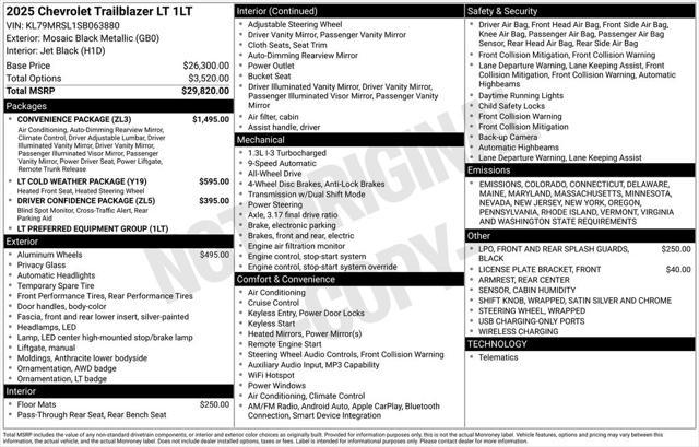 used 2025 Chevrolet TrailBlazer car, priced at $27,995