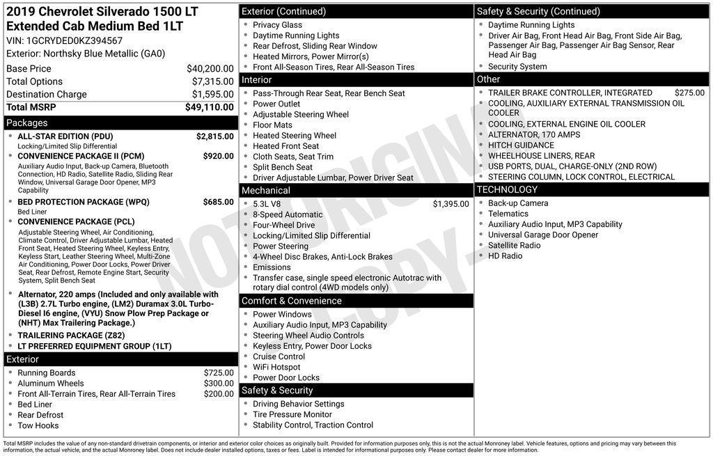 used 2019 Chevrolet Silverado 1500 car, priced at $23,998