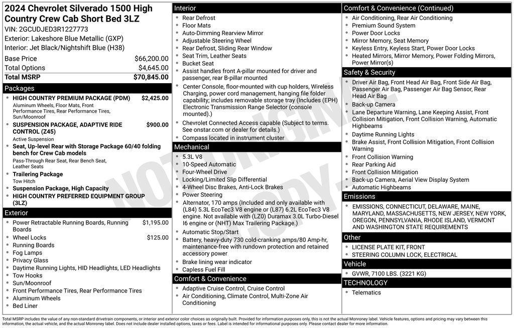 used 2024 Chevrolet Silverado 1500 car, priced at $55,998