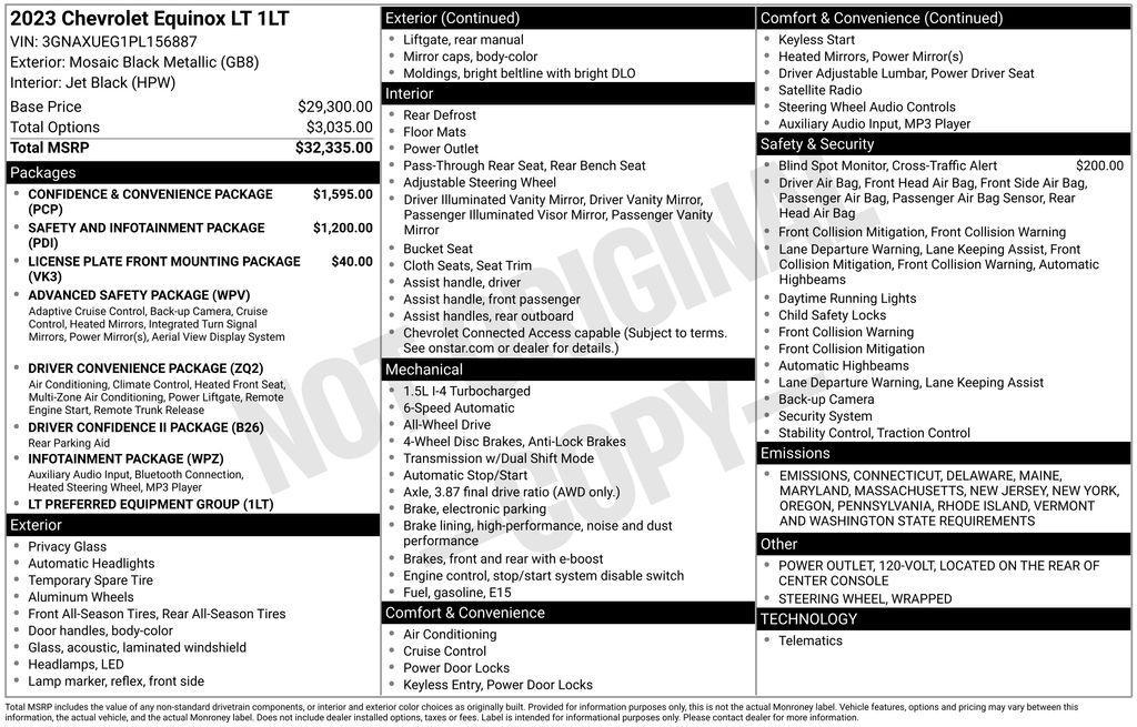 used 2023 Chevrolet Equinox car, priced at $21,726