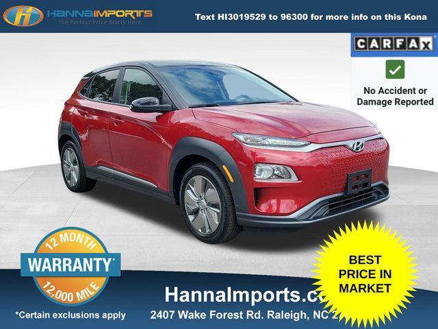 used 2021 Hyundai Kona EV car, priced at $15,900