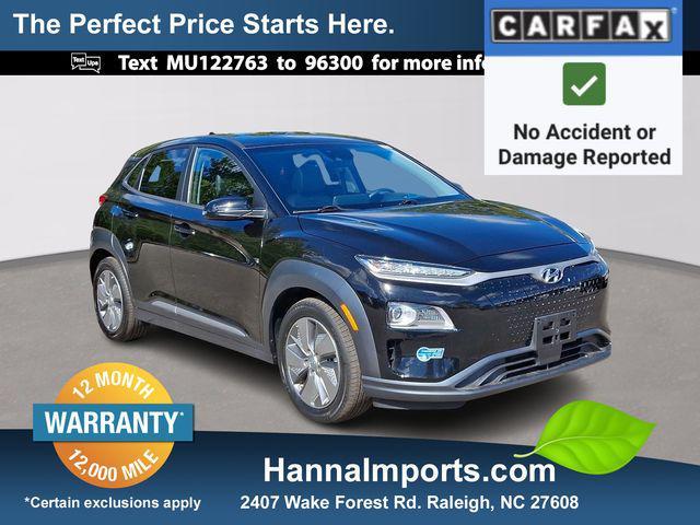 used 2021 Hyundai Kona EV car, priced at $18,500