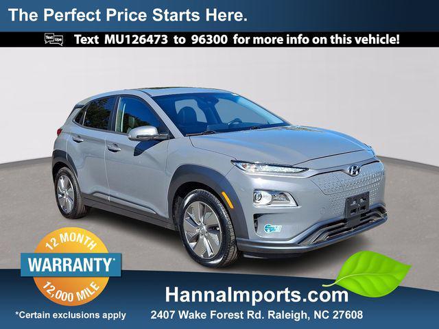 used 2021 Hyundai Kona EV car, priced at $18,000