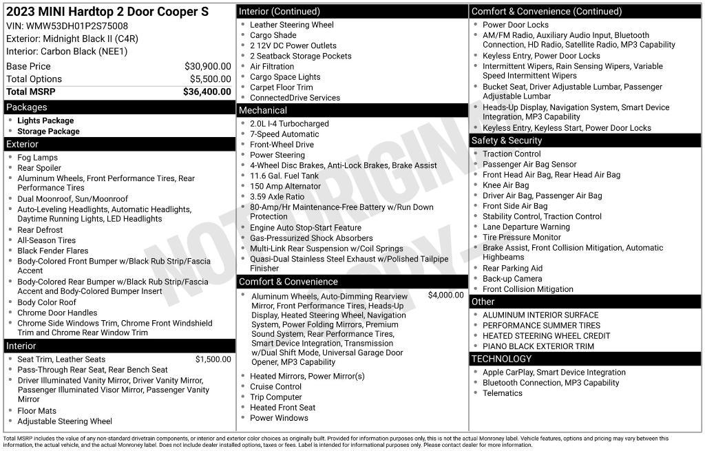 used 2023 MINI Hardtop car, priced at $22,994