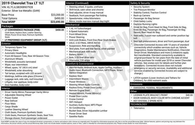 used 2019 Chevrolet Trax car, priced at $13,700