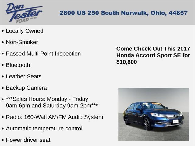 used 2017 Honda Accord car, priced at $10,800