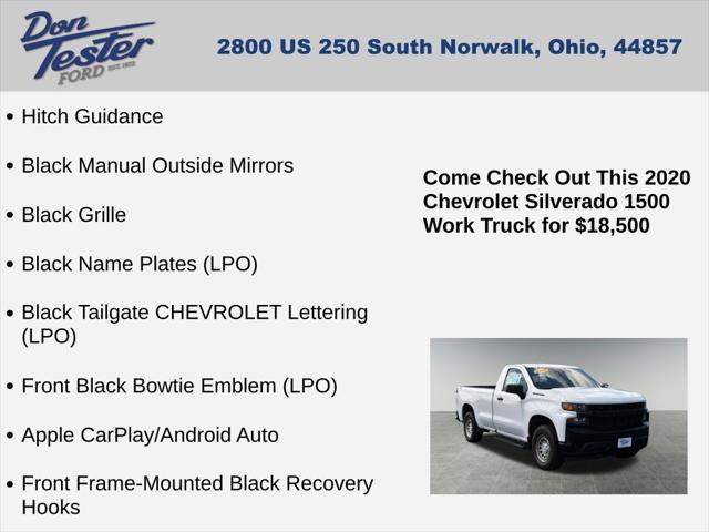 used 2020 Chevrolet Silverado 1500 car, priced at $18,500