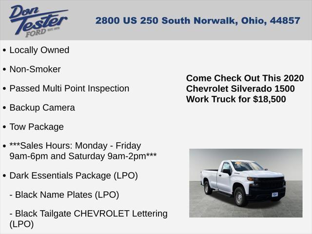 used 2020 Chevrolet Silverado 1500 car, priced at $18,500
