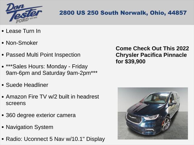 used 2022 Chrysler Pacifica car, priced at $39,900